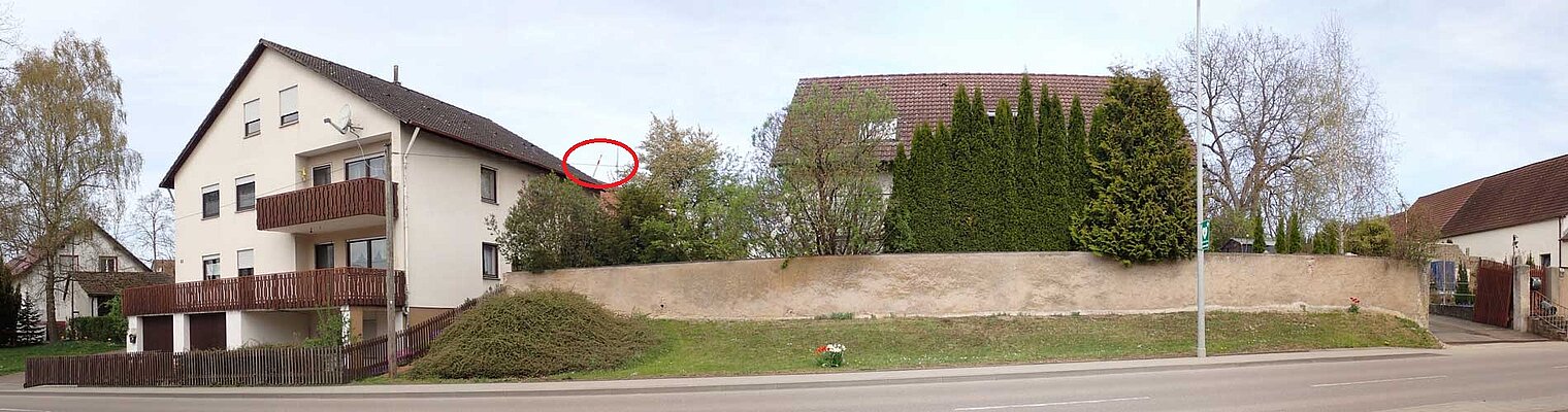 Fotostandpunkt Benzenzimmer-Kriegerdenkmal.