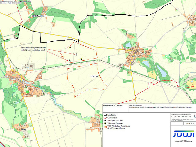 Standortkarte Windenergie-Projekte Thallwitz