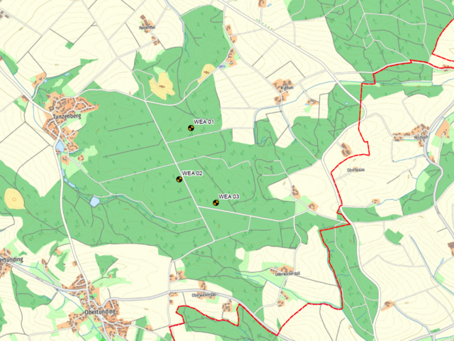 Lageplan Windpark Mengkofen Tunzenberg