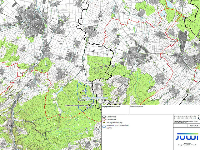 Lageplan des Windparks Flamersheimer Wald
